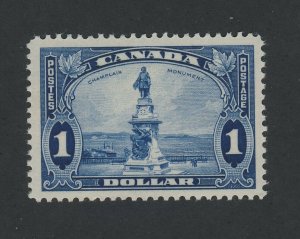 Canada MH Stamp #227-$1.00 Champlain Monument MH VF Imprint on Gum GV = $80.00