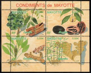 MAYOTTE 2008 Spices Sheet; Scott 243; MNH