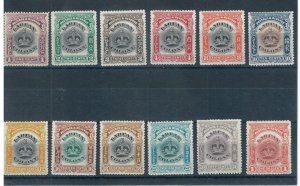 Labuan 1902 Crowns full set of stamps. Mint. Sg 117-128