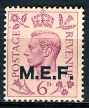 G. B. Middle East Forces 1943: Sc. # 6; **/MNH Single Stamp