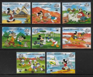 Grenada Grenadines 998-1005 Disney STDPEX '88 MNH c.v. $13.50