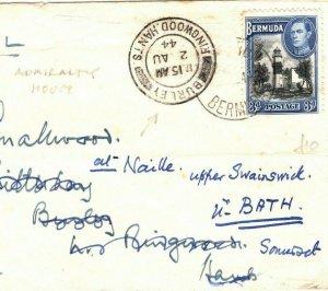 BERMUDA Cover *Admiralty House* Air Mail GB Hants Burley 1944 WW2{samwells}EA173