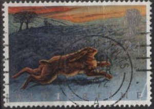 Great Britain 1422 (used) 24p brown hare in winter (1992)