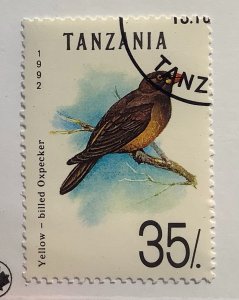 Tanzania 1992 Scott 983 CTO - 35sh,  Bird,  Yellow-billed Oxpecker