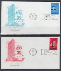 UN New York 213-214 Artmaster U/A Set of Two FDC