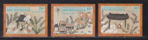Micronesia # 146-148, Christmas, Mint NH, 1/2 Cat.