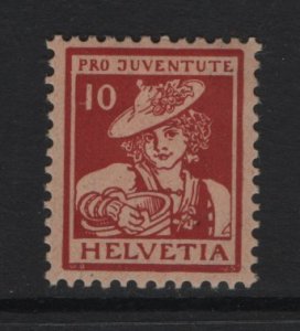 Switzerland   #B6   MH  1916   Pro Juventute  10c  girl  Vaud