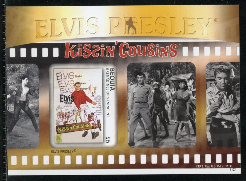 BEQUIA  ELVIS PRESLEY KISSIN COUSINS  IMPERFORATE SOUVENIR SHEET II  MINT NH 