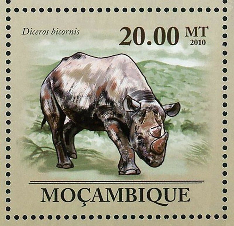 Rhinos Stamp Ceratotherium Simum & Diceros Bicornis S/S MNH #3584-3589