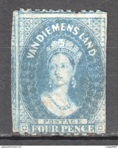 Tas076 Imperf,Perf 1866 Australia Tasmania Four Pence Oatlands Gibbons Sg #91...