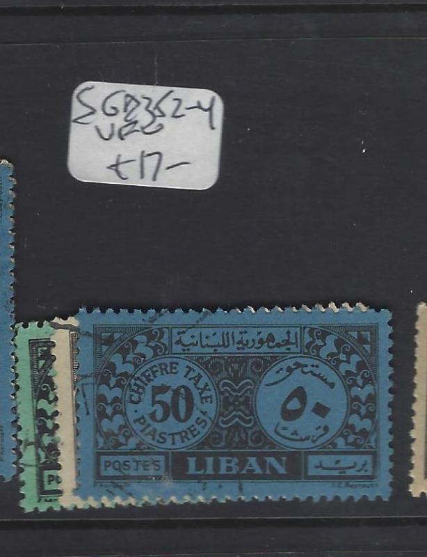 LEBANON  (PP1909B)  POSTAGE DUE SG D352-4   VFU