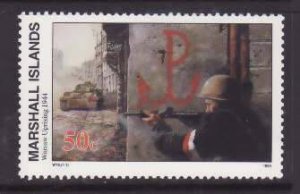 Marshall Islands-Sc#493- id9-unused NH 50c Warsaw uprising-WWII-1994-