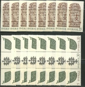 SWEDEN Sc#847-850 1970 Art Forgings Wholesale Lot of 8 Cpl Sets OG Mint NH