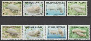 TOGO 1984/87 WWF SG 1722/25 + 1964/7 MNH Cat £12.10