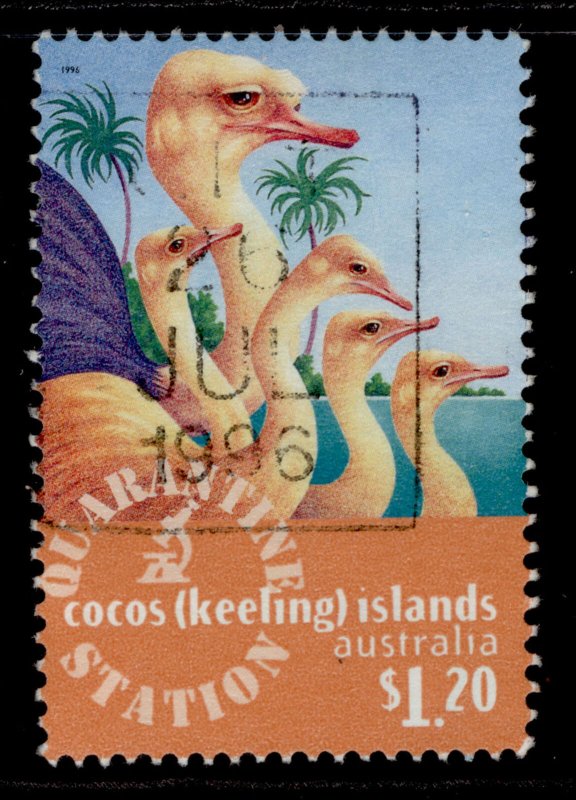 AUSTRALIA - Cocos (Keeling) Island QEII SG350, 1996 $1.20 Ostrich, FINE USED.