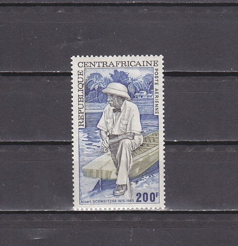 Central Africa, Scott cat. C130. Dr. Albert Schweitzer issue.