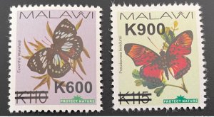 Malawi 2020 Mi. 1052/1053 Overloaded Butterflies Bold MNH**