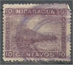 NICARAGUA, 1902, used 10c, Mt. Momotombo Scott 161