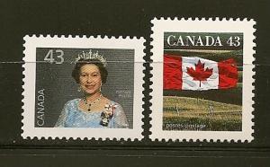 Canada #1360 & #1360B QEII & Flag MNH /