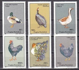 Romania, Scott cat. 4025-4030. Farm Foul issue as Chickens and Ducks issue.