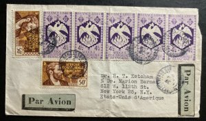 1946 Qubangui Chari French Ecuatorial Africa Airmail Cover To New York USA