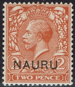 NAURU 1916 KGV 2D DIE I ERROR OVERPRINT DOUBLE 1 ALBINO