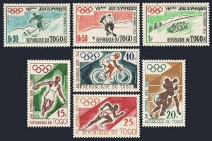 Togo 369-375, MNH. Michel 276-282. Olympics Squaw Valley-1960. Rome-1960.