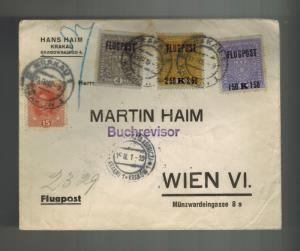 1916 Krakow Austria Poland Airmail Cover to Vienna # C1-C3 Martin Haim