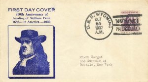 724 3c WILLIAM PENN - John Gill U/O USS WYOMING (BB-32)