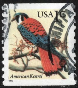 SC#3044 1¢ American Kestrel Single (1996) Used