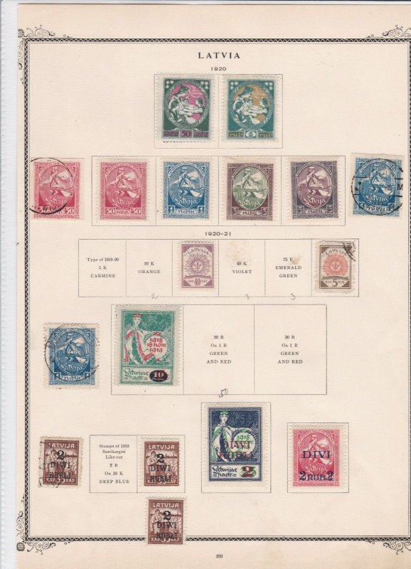 latvia 1920 stamps on page ref r9126 