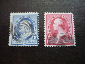 Stamps - USA - Scott# 219-219d - Used Part Set of 2 Stamps