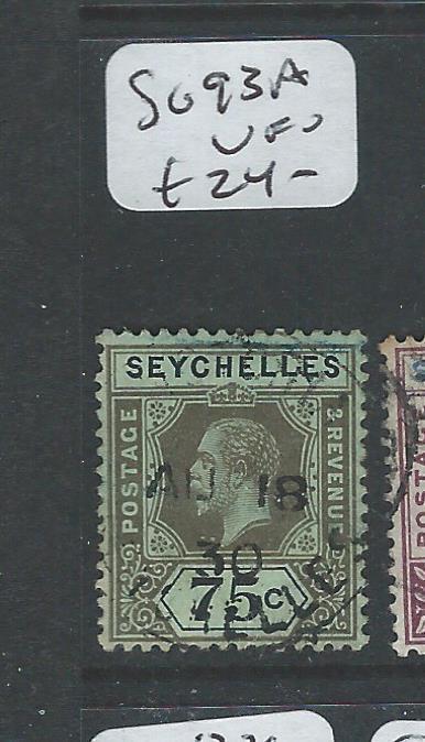 SEYCHELLES   (P0108B) KGV 75C SG93A  VFU