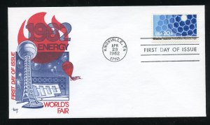 US 2008 Knoxville World's Fair - Breeder Reactor UA Marg cachet FDC 