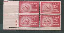 SCOTT # C44 AIR MAIL PLATE BLOCK MINT NEVER HINGED !!