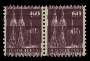 Germany #654 (Mi. 93DD) Cat€220, 1948-51 60pf violet brown, double impressi...