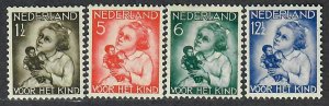 $Netherlands Sc#B73-B76 M/H, complete set, hinge remnants, Cv. $28.70