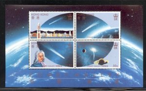 HONG KONG SCOTT 464a Halley's comet Souvenir sheet mint NH