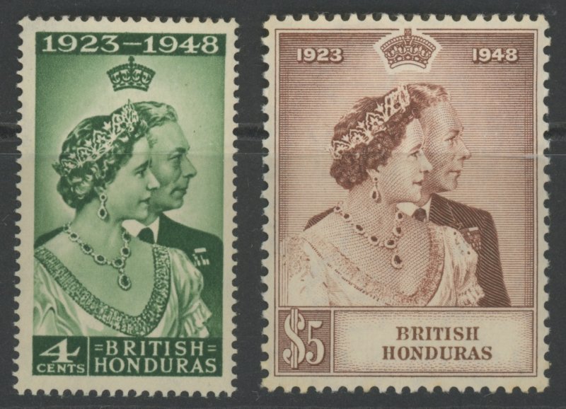 British Honduras 129-30 * mint VLH 1948 KGVI Silver Wedding Anniversary (2211...