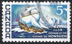Canada #482 5¢ Voyage of the Nonsuch (1968). Used. Scrape on face.