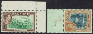 JAMAICA 1938 KGV PICTORIAL 1/- AND 5/- STAMPS MNH **