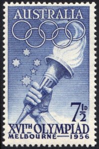 Australia: SC#289 7½d  Melbourne Summer Olympic Games (1956) MNH