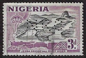 Nigeria #84 Used VLH; 2d Jebba Bridge over Niger River (1953)