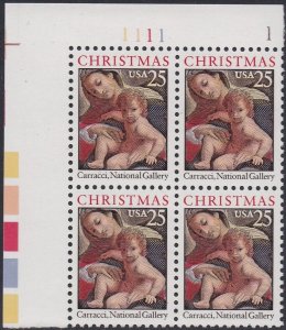 2427 Christmas Plate Block MNH