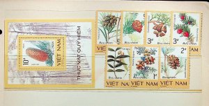 NORTH VIET NAM Sc 1724-31 NH SET+S/S OF 1986 - FLORA - (AS23)