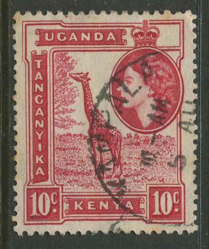 Kenya & Uganda - Scott 104 - QEII Definitive -1954 - Used - Single 10c Stamp