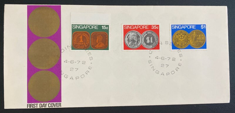 1972 Singapore First Day Airmail Cover FDC Coin Series