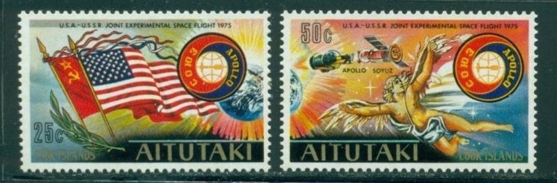 Aitutaki Scott #115-116 MNH U.S.A. U.S.S.R. Space Cooperation $$