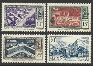 1951 French Morocco Hospitals Set #267-69 + #270 VF-NH CV $8.75-