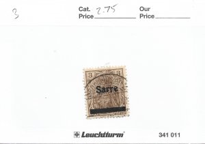 Germany: Saar Sc #3 used (57935)